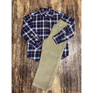 Carters 3T Corduroy Khaki Pants And Button Up Shirt NEW